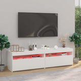 TV Cabinets 2 pcs with LED Lights High Gloss White 75x35x40 cm 804404