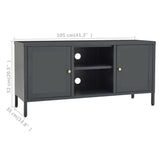 TV Cabinet Anthracite 105x35x52 cm Steel and Glass 336060