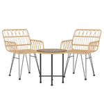 ZNTS 3 Piece Garden Dining Set Poly Rattan 3157829