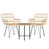 ZNTS 3 Piece Garden Dining Set Poly Rattan 3157829