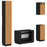 4 Piece Bathroom Cabinet Set HOORN Black Engineered Wood 3417955