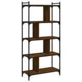Bookcase 5-Tier Brown Oak 76x32x158 cm Engineered Wood 833944