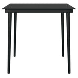 Dining Set Black Powder-coated Steel Medium Lightweight 3099180