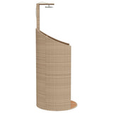 Outdoor Shower Beige 100x100x241,5 cm Poly Rattan and Acacia Wood 368214