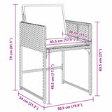 Garden Dining Set 5 pcs Grey Poly Rattan 3380723