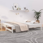 ZNTS Pull-out Day Bed without Mattress White 2x cm 823380