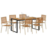 Garden Dining Set 7 pcs Beige and Brown Poly Rattan 3365480