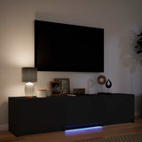 TV Cabinet with LED Black 165 x 34 x 40 cm Engineered Wood 3418717