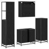 Bathroom Furniture Set 4 pcs Black Oak Engineered Wood 3402413