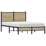 Metal Bed Frame without Mattress Sonoma Oak 120x190 cm Small Double 4007865