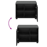 Hall Bench Black Oak 60 x 38 x 46 cm Engineered Wood and Fabric 891497