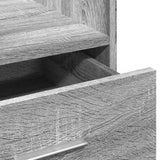 Lectern with Wheels & Drawer Grey Sonoma 55x55x107 cm Engineered Wood 848029