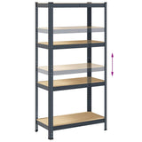 4-Layer Storage Shelves 2 pcs Anthracite Steel&Engineered Wood 4016937