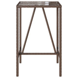 Outdoor Bar Table Brown 70x70x110 cm Poly Rattan 368694
