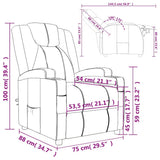 Recliner Chair Brown Faux Leather 340961