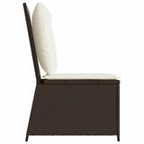 Garden Sofa with Cushion Black and Cream White Poly Rattan 3394477