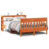 Bed Frame without Mattress Wax Brown 120x200 cm Solid Wood Pine 3306269