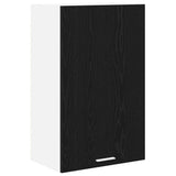 Hanging Cabinet with Door Black Oak and White 50 x 31 x 80 cm 884267