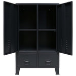 ZNTS Wardrobe Metal Industrial Style 67x35x107 cm Black 245960