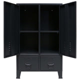 ZNTS Wardrobe Metal Industrial Style 67x35x107 cm Black 245960