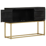 Sideboard Black and Gold 110x30x75 cm Solid Wood Mango 353912