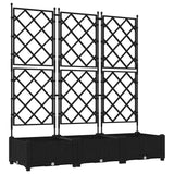 Garden Planter 3 pcs Black 120 x 40 x 125.5 cm Plastic 42002839
