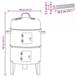 Outdoor Grill 40 x 80 cm Steel Black 3443039