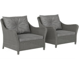 Rattan Garden Chairs Set of 2, Outdoor Rattan Chairs with Cushions, Armrests and High Back, PE T3398P377536