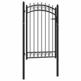 146380 Fence Gate "EMMEN" with Spikes Steel 103x117 cm Black