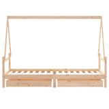 Kids Bed Frame with Drawers 90x200 cm Solid Wood Pine 834468