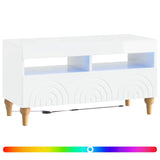 LED TV Cabinet High Gloss White Engineered Wood 896339