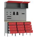 Work Cabinet Set with Drawer with Storage Manual 8 pcs Red 3321439