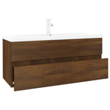 Sink Cabinet with Built-in Basin Brown Oak Engineered Wood 3152887