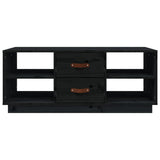 Coffee Table Black 100x50x41 cm Solid Wood Pine 818274