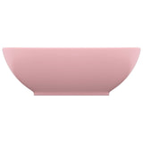 Luxury Basin Oval-shaped Matt Pink 40x33 cm Ceramic 146922