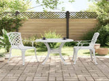 Bistro Set White Cast aluminium Medium Durable Bistro Set 3216332