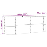 Raised Bed Brown 240 x 80 x 81 cm Steel 42008134
