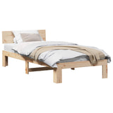 Bed Frame with Headboard Natural 80 x 200 cm Solid Pine Wood 872671