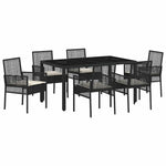 Garden Dining Set 7 pcs Black Poly rattan 3334858