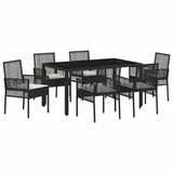 Garden Dining Set 7 pcs Black Poly rattan 3334858
