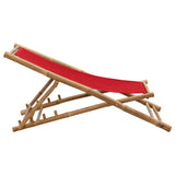 313020 Deck Chair Bamboo and Canvas Red