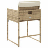 Garden Chairs with Cushions 4 pcs Beige Poly Rattan 365004