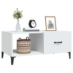 ZNTS Coffee Table White 90x50x40 cm Engineered Wood 812663