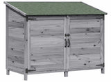 Garden Shed with Roof Grey 106.5 x 56 x 113.5 cm Solid Fir Wood 42033442