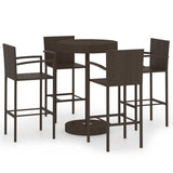 Garden Bar Set Brown PE rattan Medium Seats Many Garden Bar Set 3064771