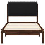 Bed Frame with Upholstered Headboard Dark Brown and Black 903930