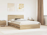 Bed Frame with Drawer Sonoma Oak 120 x 200 cm Engineer Wood 3412611