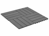 Decking Tile 11 pcs Grey 30 x 30 cm WPC 42046659