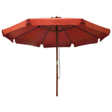 Garden Parasol with Wooden Pole 330 cm Terracotta 47217
