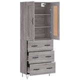 Highboard Grey Sonoma 69,5x34x180 cm Engineered Wood 3199783